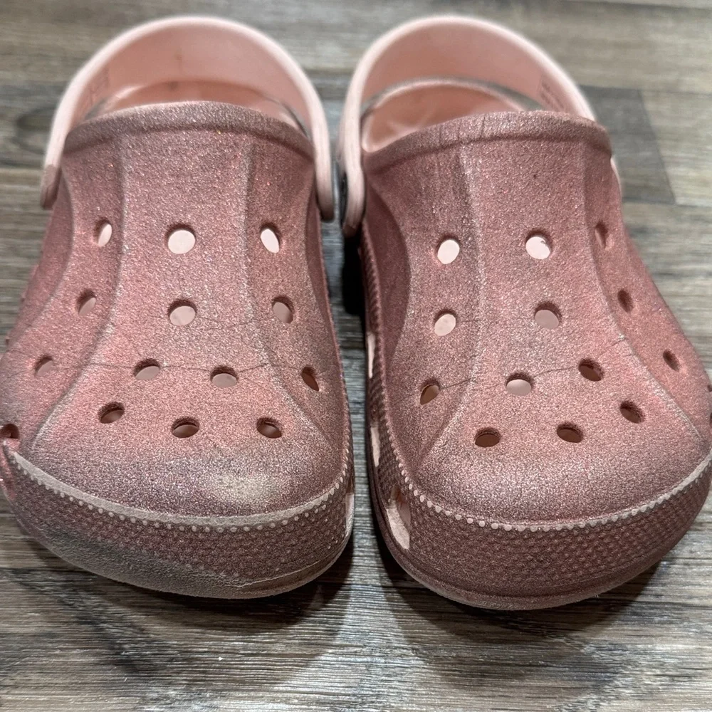Pink J2 Sparkly Glitter Crocs